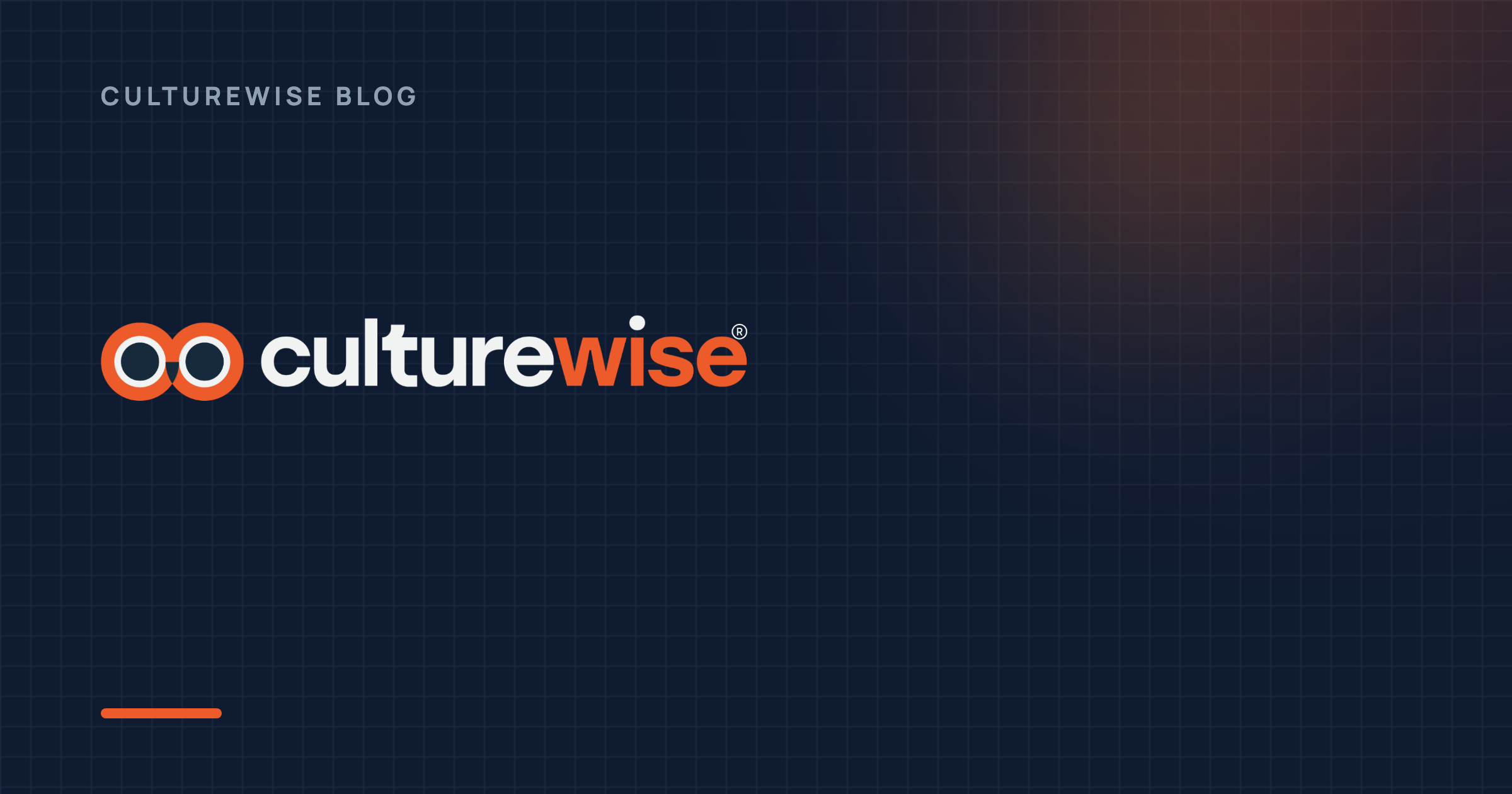CultureWise logo on a navy blueprint grid
