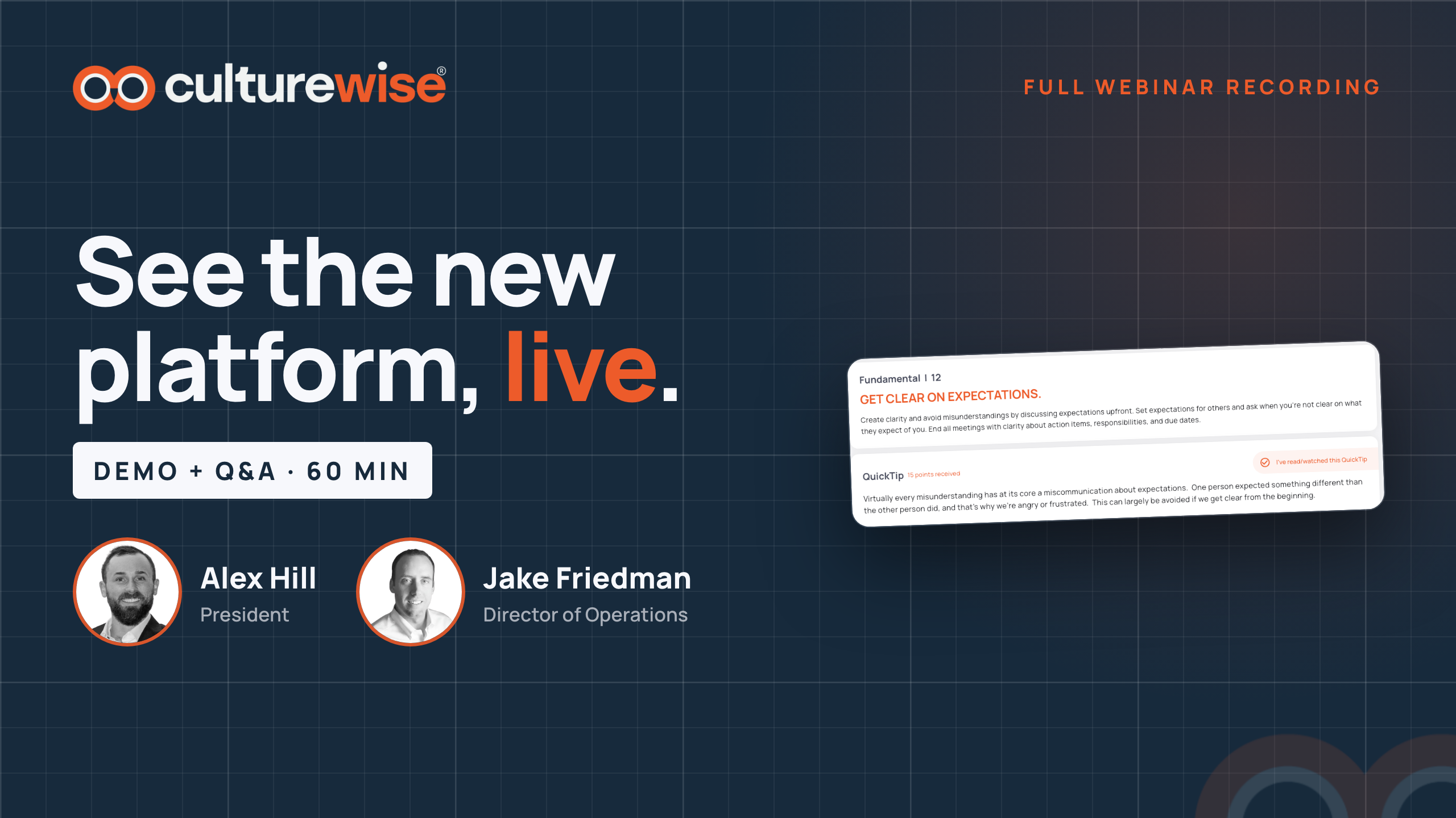 See the New CultureWise Platform, Live (Webinar Recording)